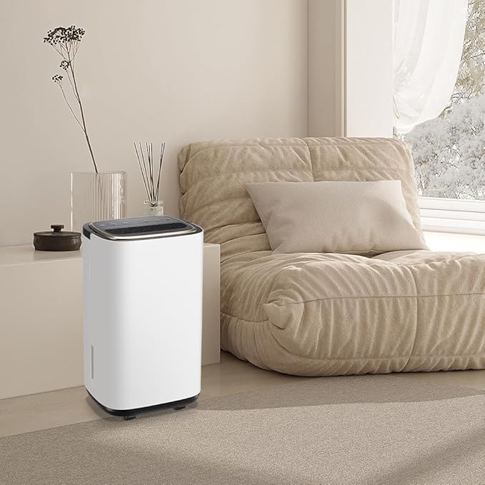 WANAI 30 Pints Dehumidifier for Basements with Drain Hose, 2500 Sq.Ft Dehumidifiers Auto Drain or Manual Drainage, Small Dehumidifier for Home Bedroom Bathroom with 2.2L Water Tank, 3 Modes, 24Timer - Image 7