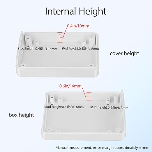 Project Box 8 Pieces Electrical Box Small Junction Box ABS Plastic Enclosure Power Electronic Case White 3.5" x 2.8" x 1.1"(90 x 70 x 28mm) - Image 5