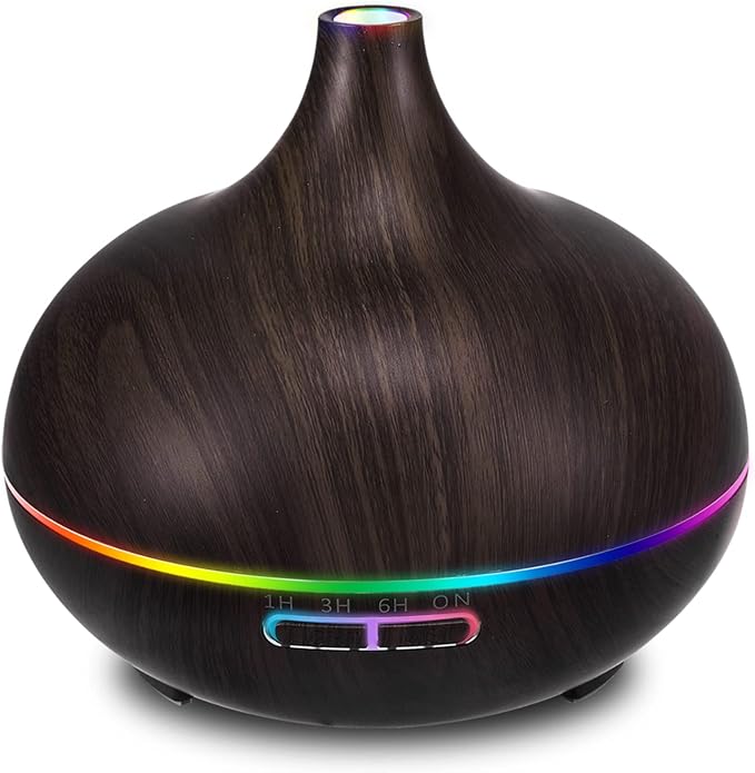 550ML Black Aroma diffusers for Essential Oils, Large Office Essential Oils Aromatherapy Diffuser with Ambient Light & 3 Timer, waterless auto Off Cool Mist humidifier Vaporizers for Bedroom Kids by HealthyLifeStyle