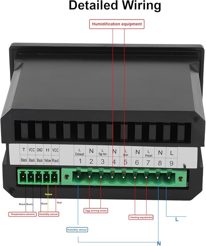Digital Temperature Controller, 220V/110V Automatic Egg Incubator Thermostat Incubator Temp Humidity Controller - Image 2
