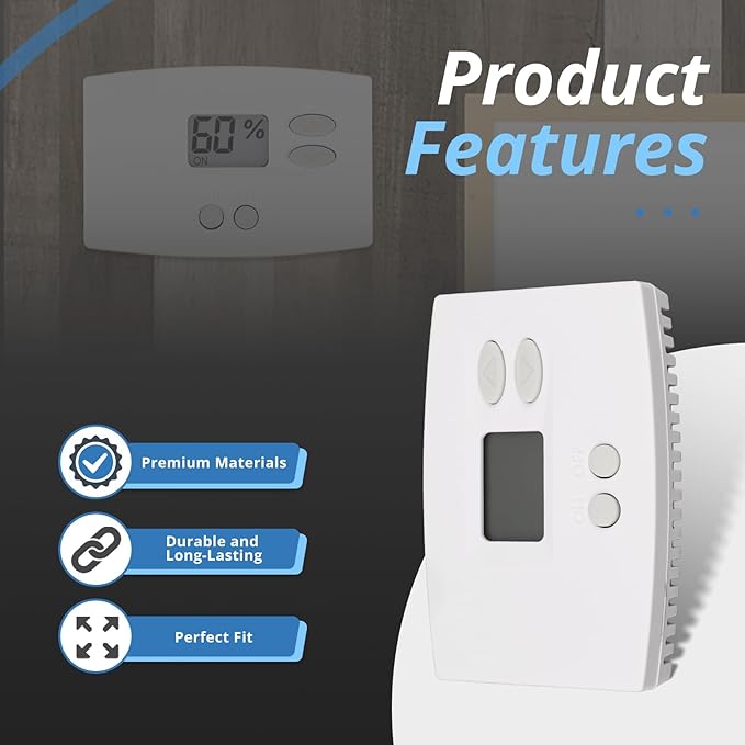 76 Digital Wall Mount Dehumidifier Control Compatible with 1800 Series & E-Series Whole House Dehumidifiers, Wall Mounted 24V AC Thermostat & Humidistat - Image 7