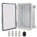 Waterproof Electrical Box, IP67 Junction Box Stainless Steel Latch Hinged Clear Cover Project Enclosure with Wall Bracket 11.8" x 7.87" x 5" by YETLEBOX