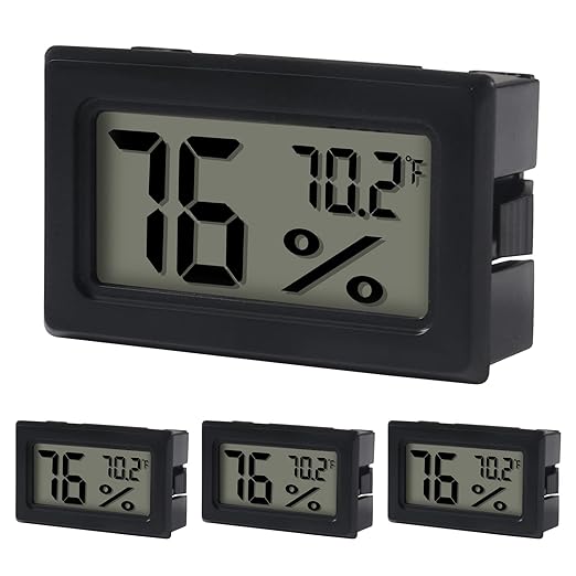 4 Pack Mini Hygrometer Thermometer Digital Electronic Temperature Humidity Meters Gauge Indoor Humidity Monitor LCD Display Fahrenheit (℉) for Greenhouse,Garden,Cellar,Closet,Humidors - Image 8