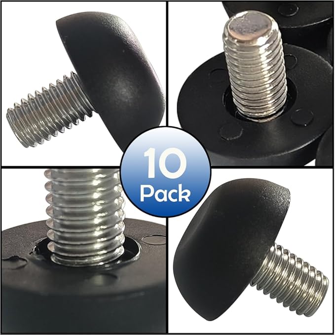 Hooshing 10PCS 8mm x 1.25 M8 Adjustable Furniture Levelers Replacement Stainless Steel Screw in Threaded Levenling Feet Glide for Furniture Legs, Table, Chair, Cabinet - Image 3