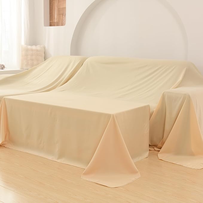 Furniture Cover Multi-Purpose, Indoor and Outdoor Furniture Dust Cover Sofa Cover Dustproof Breathable Mattress Protector Cabinet Cloth Home Dust Block (Beige, 240cm x 500cm(94x196in)) - Image 8