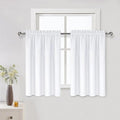 DWCN White Curtains for Living Room Thermal Insulated, 50% Light Blocking Curtains for Bedroom, Dining Room Window, W 52x L 36 Inch, Set of 2 Rod Pocket Curtain Panels by DWCN