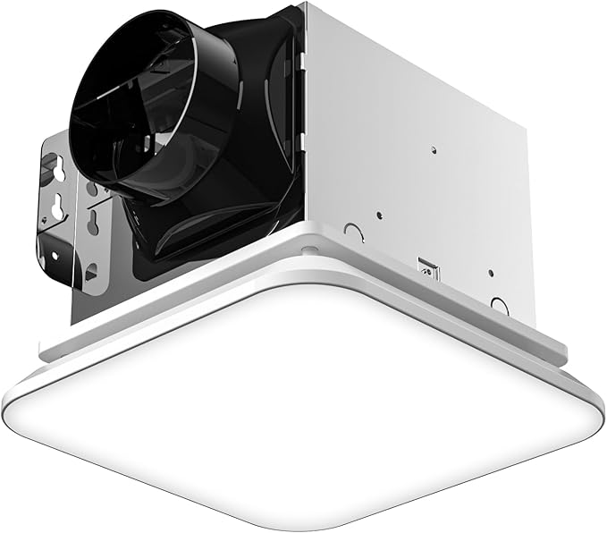 Fitop Bathroom Exhaust Fan with Light, 110 CFM 43W 1200LM Ceiling Mount Shower Ventilation Exhaust with Light, 1.0 Sones Bathroom Vent with Light, Bathroom Fan LED Light 3000K/4000K/5000K by Fitop
