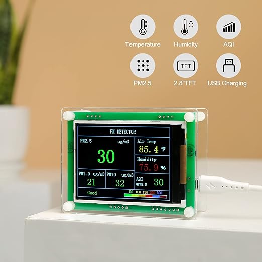 Air Quality Monitor pm2.5 pm10 pm1.0 Detector Indoor air Quality Test kit for Cars ,Home,Office,Hotel etc (PM2.5,AQI) - Image 7