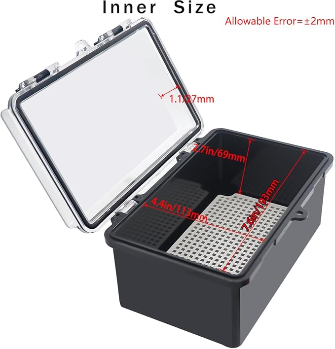 Junction Box, Hinged Black Clear Cover IP67 Waterproof ABS Project Box with Mounting Plate Electrical Box Enclosure with Wall Bracket 8.3 x 5.1 x 4.3inch(210x130x110mm) - Image 3