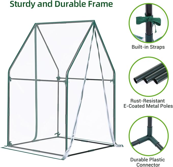 Mini Greenhouse for Indoor Outdoor: Ohuhu Portable Green House with Waterproof Pad for Small Plants Nursery Germination, 36"x36"x58.5" Heavy-Duty PVC Cover Tent Humidity Dome Seedling Accessory - Image 7