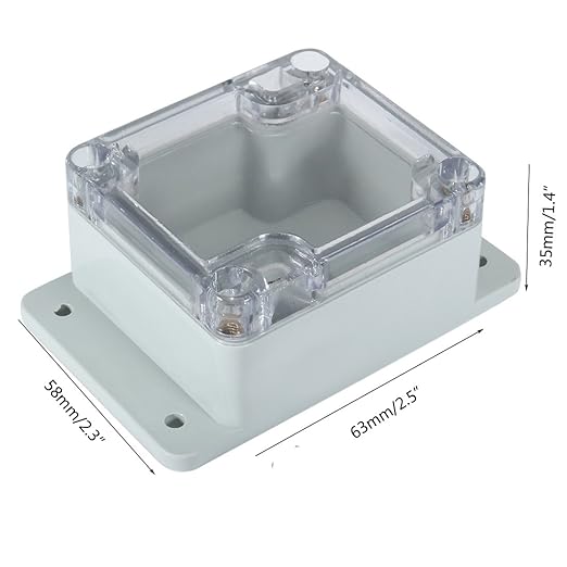 Waterproof Dustproof ABS Plastic Junction Box Universal Electric Project Enclosure with PC Clear Transparent Cover 2.5"x2.3"x1.4"(63mmx58mmx35mm) - Image 3