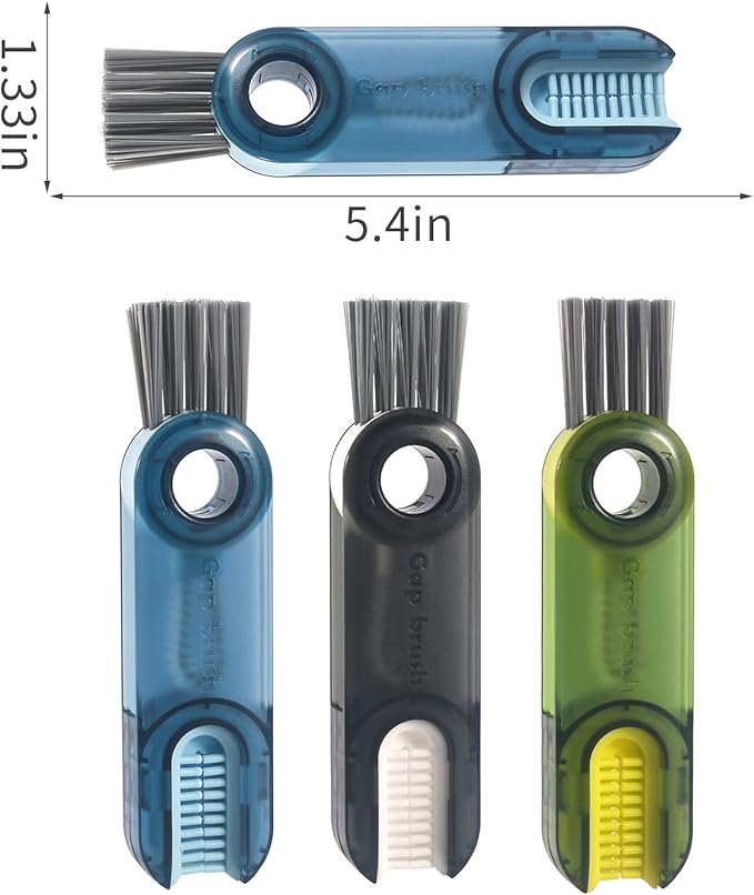 3 in 1 Cup Lid Gap Cleaning Brush Set, Multifunctional Insulation Bottle Cleaning Tools, Mutipurpose Tiny Silicone Cup Holder Cleaner, Home Kitchen Cleaning Tools (3Pcs Blue) - Image 6