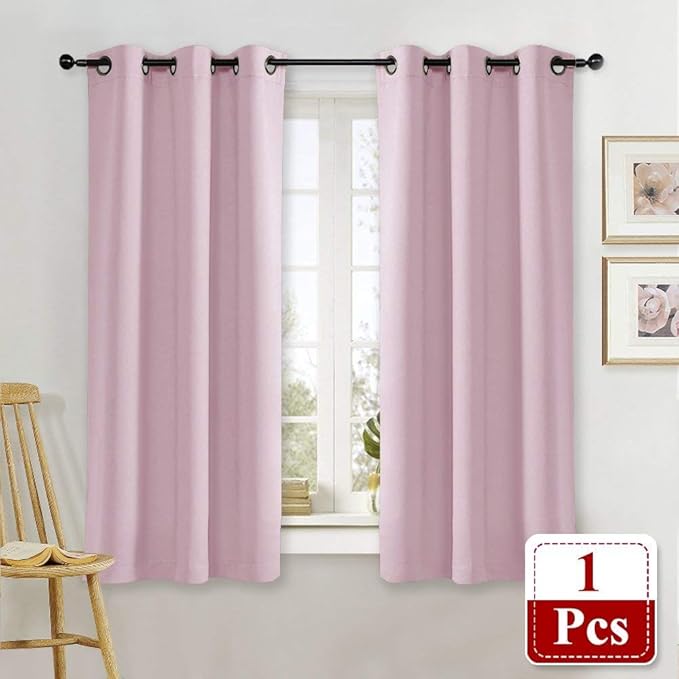 NICETOWN Room Darkening Curtain for Girl's Room Nursery Essential Thermal Insulated Solid Grommet Top Window Treatment Drape (Lavender Pink=Baby Pink, Sold Individually, 42 x 63 inch) - Image 2