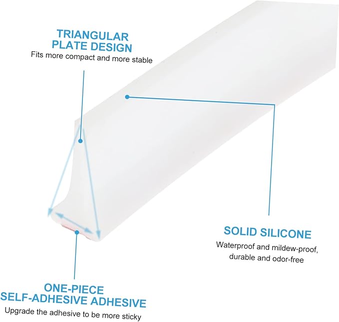 3m Toilet Water Retaining Strip Self-adhesive Silicone Baffle for Bathroom Countertops Flexible Design Easy Sinks and Showers - Image 8