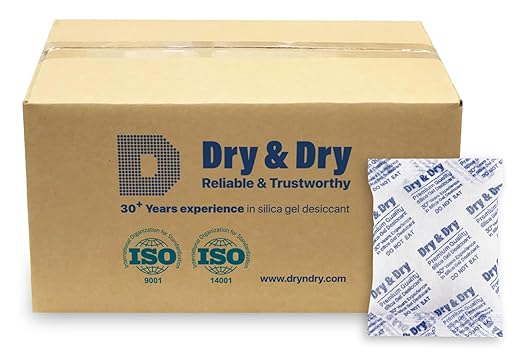 Dry & Dry 50 Gram [240 Packets] Silica Gel Packets, Desiccants - Rechargeable Fabric Silica Gel Packs, Silica Gel, Silica Packets, Desiccant Packs for Storage by DryDry