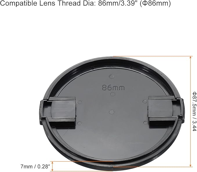 PATIKIL Camera Lens Cap, 2 Pack Sides Pinch Front Lens Cover with Microfiber Cleaning Cloth for 86mm Thread Universal DSLR Lenses for Nikon, for Fujifilm, for Pentax, for Leica - Image 2
