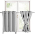 Hiasan RV Blackout Curtains for Bedroom, 52 x 30 Inches Long - Thermal Insulated & Light Blocking Window Curtains for Living Room, 2 Drape Panels Sewn with Tiebacks, Silver Grey by Hiasan
