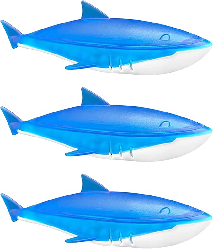 Fette Filter - Humidifier Cleaner in The Shape of a Shark, Demineralization Float Compatible with Most Humidifier and Fish Tank, Eliminates White Dust and Reduce Odor - Pack of 3 by Fette+Filter