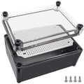 Junction Box,IP67 Waterproof ABS Black Project Box Clear Cover with Mounting Plate Electrical Box Enclosure for Outside Electronics 11 x 7.5 x 5.1inch(280x190x130mm) by Otdorpatio