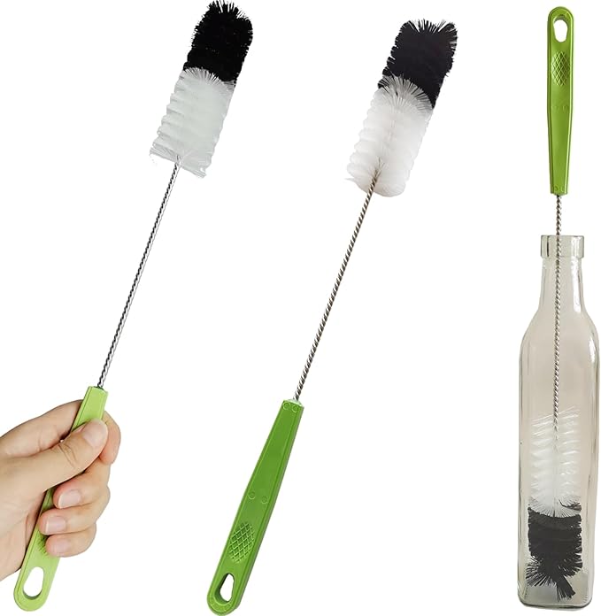 Long Handle Cleaning Brush - 16" Narrow Bottle & Cup Scrubber, Hummingbird Feeder & Meat Grinder Cleaner, Pipe Brush by Dokpod