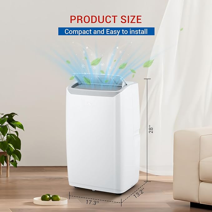 12,000 BTU Portable AC Units for Rooms, 3-In-1 Portable Air Conditioner Up to 550 Sq.Ft(Approx.) | Remote, LED Display, 24H Timer | Includes Window Kit & Extendable Hose, White-3032 - Image 2