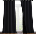NICETOWN Cold Blocking 100% Blackout Curtains, Durable Black Lined Blackout Curtains for Bedroom, Energy Saving Long Curtains for Patio Sliding Glass Door, Black, 55 inches x 96 inches, 2 Panels by NICETOWN