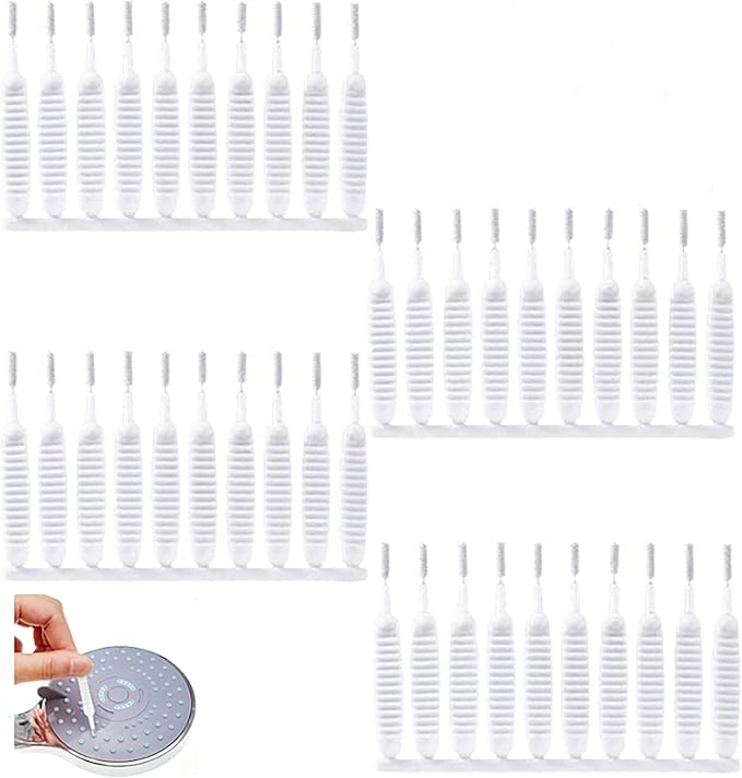 Gap Hole Anti-Clogging Cleaning Brush, 2025 Upgrade Shower Head Brush Shower Head Cleaning Brush Shower Head Cleaner Tool Multifunctional Shower Head Cleaning Brushes for Household Bathroom (40Pack) by Morekfly