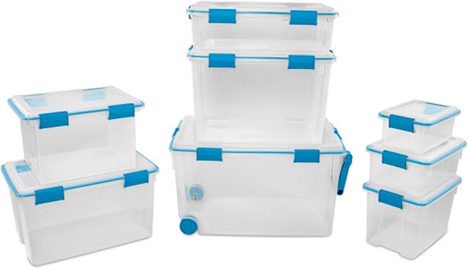 Sterilite 6-Pack Gasket Box, Weather-Resistant Storage Bins with Latching Lids, 120 Quart - Heavy-Duty Organizing Containers for Closet, Bathroom, and Office - Image 8