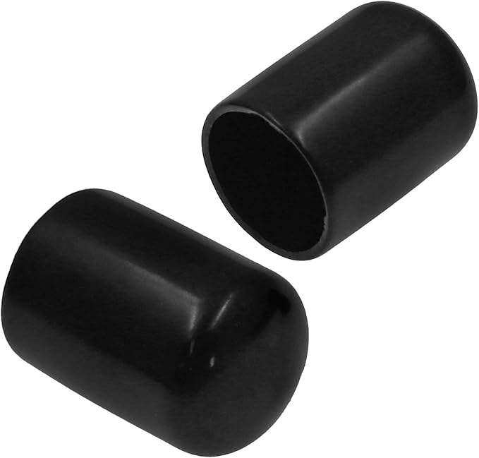 12Pcs Round Rubber End Caps 3/4" (19mm) ID Vinyl Flexible Bolt Chair Foot Covers Screw Thread Chair Leg Protectors for Round Tubing Bolt Desk Chair Leg (Black) - Image 3