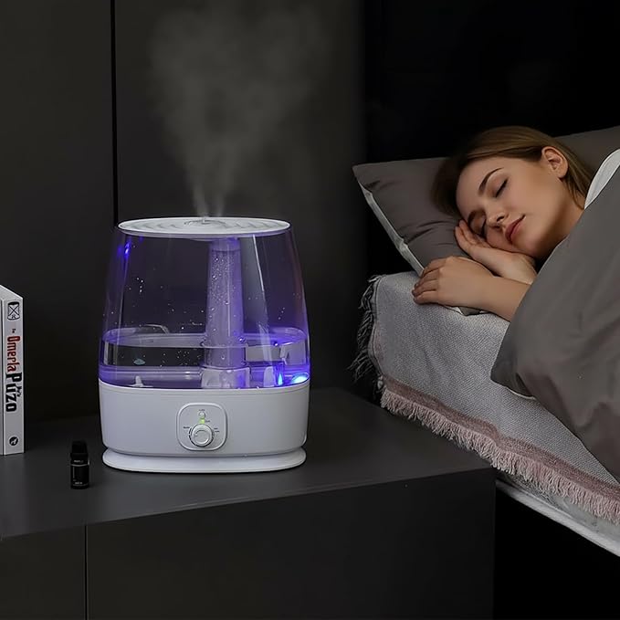 6L Humidifier for Large Room - Cool Mist Ultrasonic with 60H Runtime, Top Fill, Whisper Quiet ≤28dB, Auto Shut-Off, Essential Oil Diffuser & Night Light for Baby Nursery Bedroom Office - Image 5
