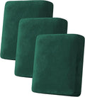H.VERSAILTEX Velvet Stretch Couch Cushion Cover Plush Cushion Slipcover for Sofa Cushion Furniture Protector Seat Cushion Sofa Cover (3 Piece Sofa Cushion Covers, Vintage Green) by HVERSAILTEX