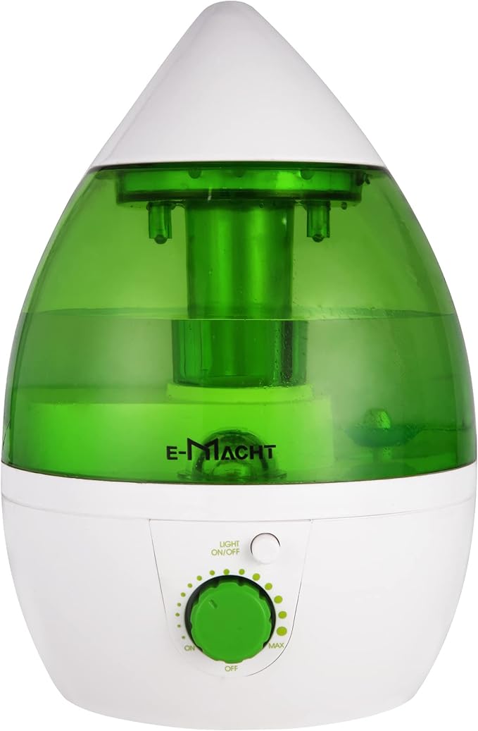 Cool Mist Humidifier for Bedroom & Small Rooms, Quiet 360° Rotation Nozzle, Adjustable, Night Light & Auto Shut-Off, Ideal for Office, Nursery & Plants by Clarfey