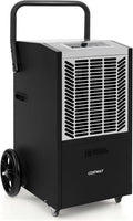 COSTWAY 163 Pints Commercial Dehumidifier, 4500 Sq.Ft Crawl Space Dehumidifier with Pump & Drain Hose, 24H Timer, for Basement, Warehouse, Job Site (White) by COSTWAY