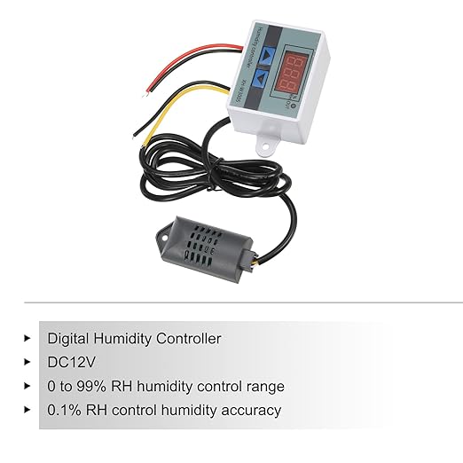 MECCANIXITY 12V DC LED Digital Humidity Meters Sensor Hygrometer Switch Controller 0 to 99% RH XH-W3005 for Greenhouse Home Brewing - Image 3