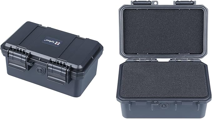Lykus HC-1520 Mini Hard Case Dry Box with Foam Insert, Interior Size 5.8x3.3x2.7 in, IP66 Splash-Proof, Suitable for Cellphones, Tools, Small Devices and More by Lykus