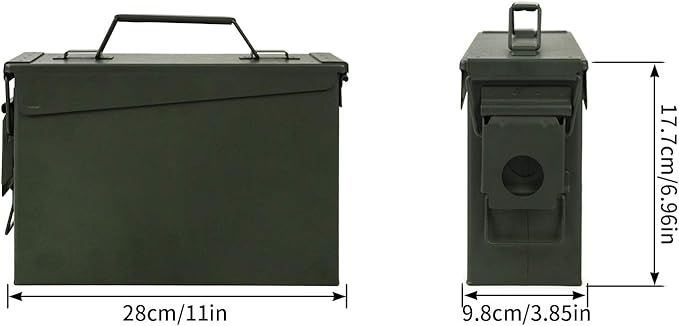 GUGULUZA Metal Ammo Can 30/50 Cal, Lockable Bullet Storage Case, Waterproof & Airtight Containers Box with Flip Top for Long-Term Storage Shotgun, Rifles, Pistols Ammunition - Image 7