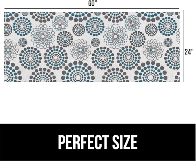 GORILLA GRIP LeakGuard Non-Adhesive Under Sink Mat for Kitchen Cabinet, 24x60, Waterproof Quick Dry Shelf Liner, Durable Absorbent Felt Mats for Bathroom Sink, Cabinets, Dresser, Spiral Gray Turquoise - Image 7