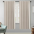 H.VERSAILTEX Blackout Curtains Thermal Insulated Window Treatment Panels Room Darkening Blackout Drapes for Living Room Back Tab/Rod Pocket Bedroom Draperies (2 Panels, Natural, 52 x 72 Inch) by HVERSAILTEX