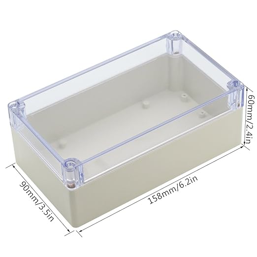 LeMotech ABS Plastic Junction Box Dustproof Waterproof IP65 Electrical Enclosure Box Universal Project Enclosure Grey with PC Transparent Clear Cover6.2 x 3.5 x 2.3 inch(158 x90 x60 mm) - Image 2