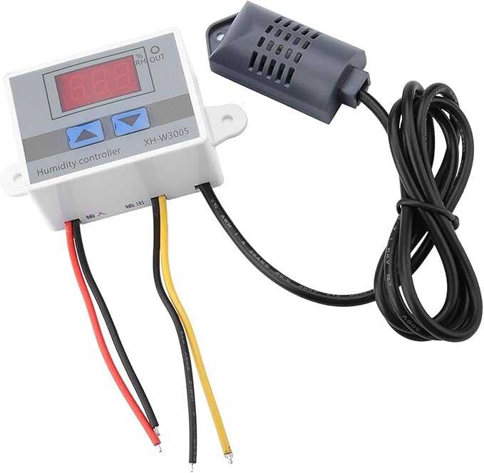 Minhe XH-W3005 220V Digital Humidity Controller with 0.1% Accuracy, Humidity Control Switch for Industrial Use, 00-99% RH Range, White ABS, 60x45x31mm - Image 8