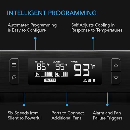 AC Infinity AIRCOM T9, Quiet Cooling Fan System 17" Top-Exhaust for Receivers, Amps, DVR, AV Cabinet Components - Image 3