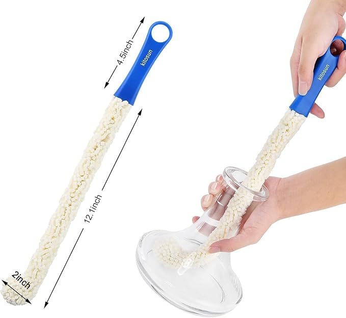 Bottle Cleaner 16.7" Bendable Long Foam Brush Cleaning Tools for Hookahs Vases Decanters Wine Bottles Tall Champagne Glassware Wine Goblets Thermoses Martini Glass Humidifiers (2-Pack) - Image 2