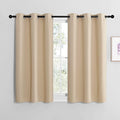 NICETOWN Blackout Curtain Panels for Bedroom, Bicotti Beige, 2 Panels, W29 x L36-inch, Thermal Insulated Grommet Top Blackout Draperies and Drapes for Basement by NICETOWN