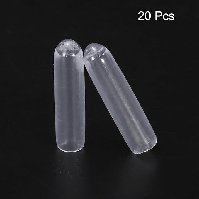 uxcell 20pcs Rubber End Caps 3mm(1/8") ID Vinyl PVC Round Tube Bolt Cap Cover Screw Thread Protectors Clear - Image 2