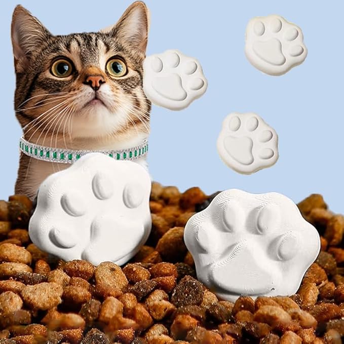 Pet Food Desiccant Strips & Cat Paw Moisture Absorbers Kitchen Items- Food-Grade Silica-Free Dry Food Storage (Claw shape [3 pcs] Food grade moisture absorption,Large) by Unknown