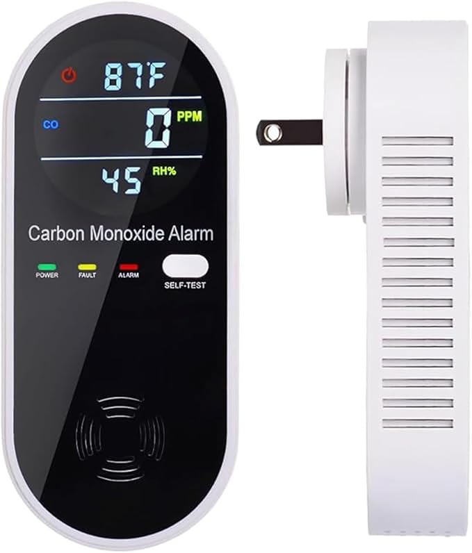 3-in-1 Carbon Monoxide Detector, Carbon Monoxide Detector Plug in Wall with Temperature & Humidity Display, CO Alarm Monitor with Color LCD Display, Accurate & Easy to Install by ProductSeries