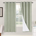H.VERSAILTEX Linen Blackout Curtains 72 Inches Long 100% Absolutely Blackout Thermal Insulated Textured Linen Look Curtain Draperies Anti-Rust Grommet, Energy Saving with White Liner, 2 Panels, Sage by HVERSAILTEX