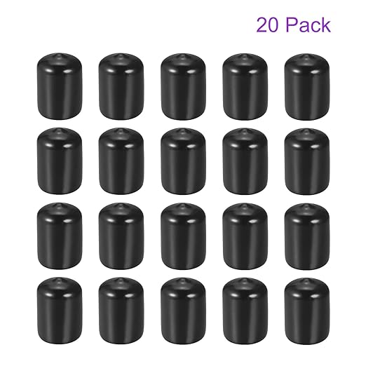 DMiotech 20 Pack 3/4" ID Black Screw Thread Protectors Rubber End Caps Bolt Covers for Screw Bolt Furniture Pipe - Image 6