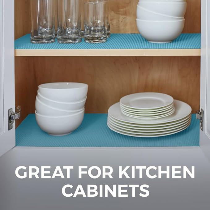 HOME GENIE Shelf Drawer and Cabinet Liner, Durable with Strong Grip, 17.5 in x 10 FT, Non Adhesive Liners Protect Kitchen Cabinets and Cupboard, Pantry, Bathroom Drawers and Shelves, Desks, Teal - Image 6