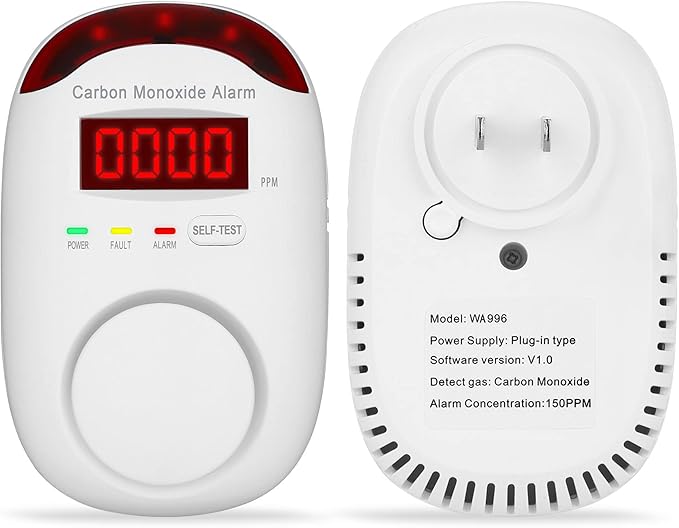 Koabbit Carbon Monoxide Detector - Plug in CO Level Monitor Alarm with Digital Display Sound & Light Warning for Home/Apartments/Hotel,Accurate & Easy to Install (White) - Image 8